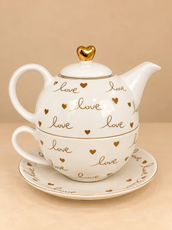 Set čajnika i šolje sa tacnom – Love Set čajnika, šolje i tacne sa Love motivom